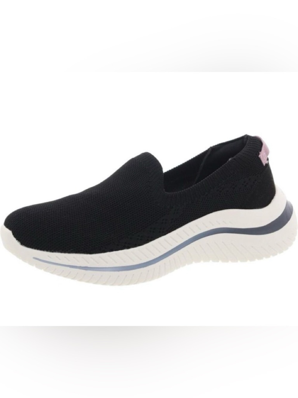 Easy Spirit Womens GOLDA2 Black Laceless Knit Slip-On Sneakers